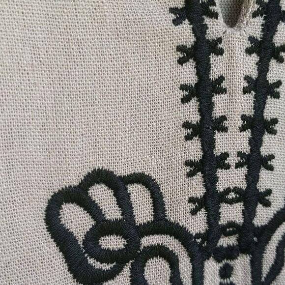 Sigrid Olsen Linen Embroidered Maxi Dress Resortwear Coastal Cruise Vacation - Picture 9 of 12